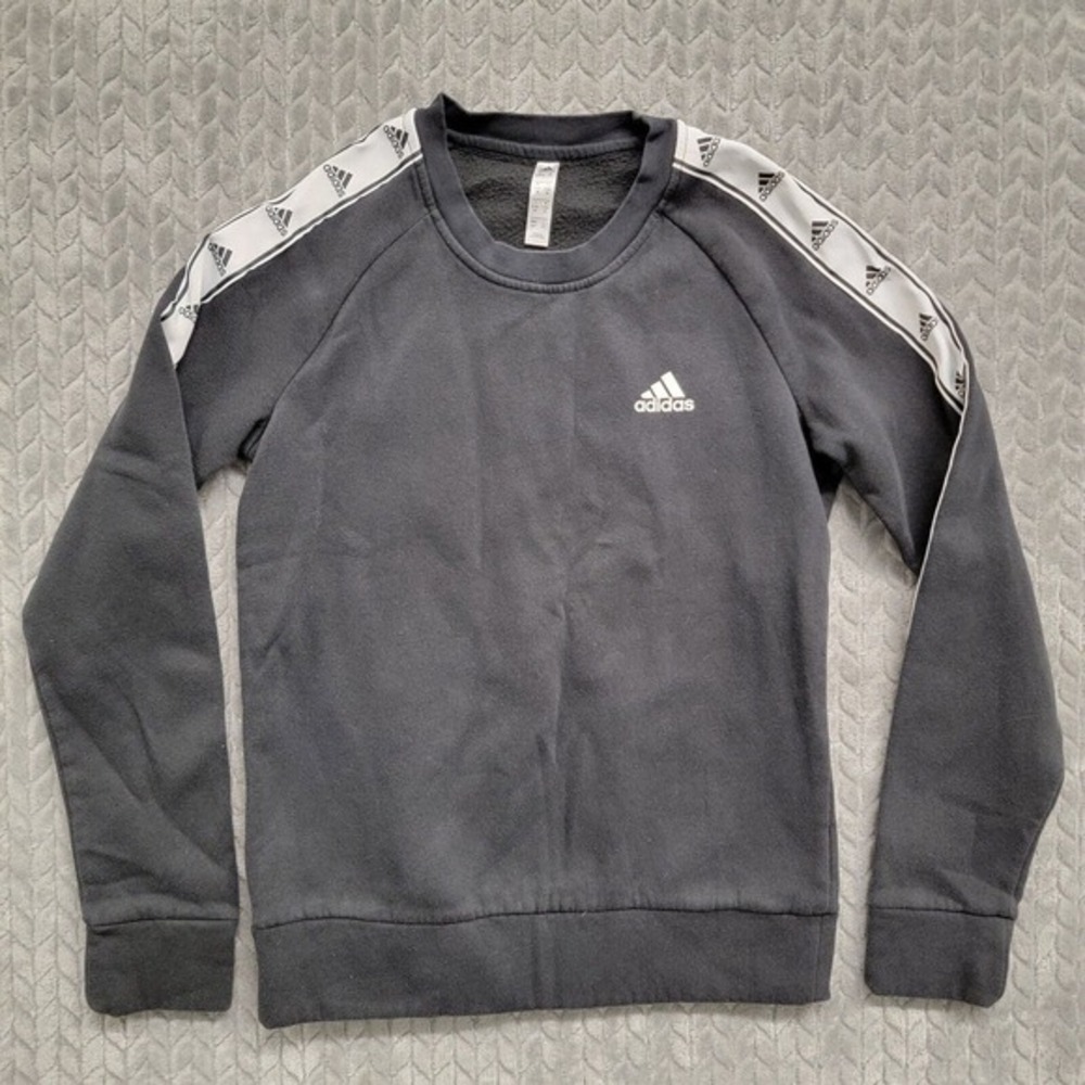 Adidas Tiro Tape Crewneck Sweatshirt Women’s Size Small Black White 3 Stripe